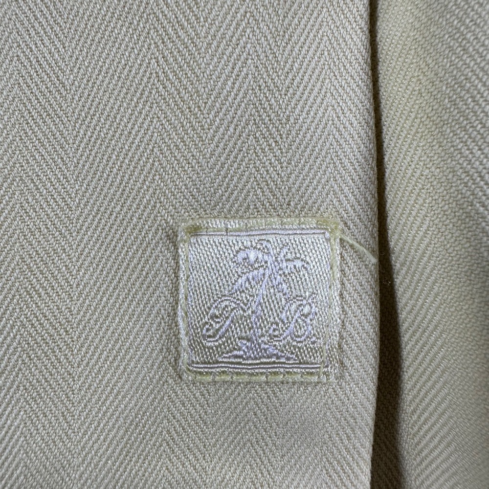 Tommy Bahama Button Down Mens XL Extra Large Yellow 100% Silk Herringbone Camp - Picture 9 of 14